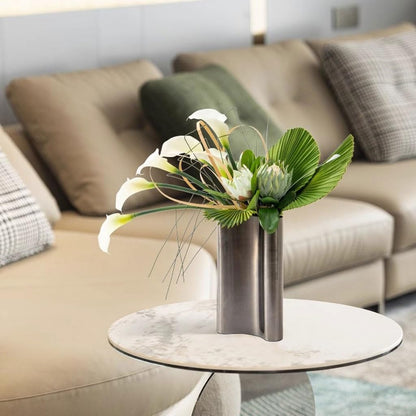 XUNTING Artificial Plants Indoor Light Luxury Simulation Flower Art Set Decoration Dining Table Living Room Negotiation Table Sales Office Decoration Flower Arrangement Plants Decor(B)
