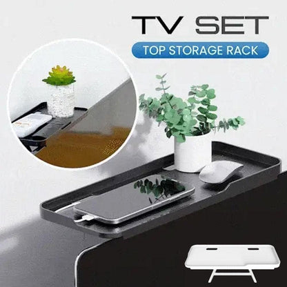 Bodur Top TV Monitor Shelf - Multifunctional Headboard Cable Box Holder , Ideal for Behind Computer, DVD Player