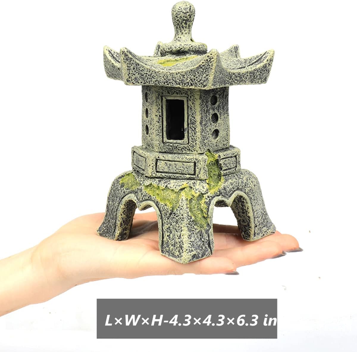 Zen Garden Decor Pagoda Lantern Statue for Outdoor Patio, Bonsai Plant Pots Japanese Yard Sculpture