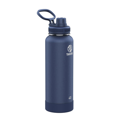 Takeya Actives Stainless Steel Water Bottle, Insulated Spout Lid, Keeps Drinks Cold 24 Hrs, Leakproof, Durable, Dishwasher Safe, Ideal for Gym, Travel, Fits Most Cup Holders, 22 oz/Blush