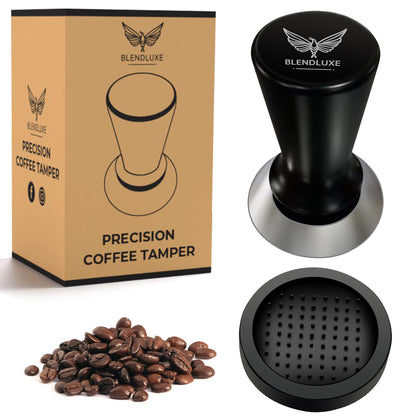 51mm Coffee Tamper - Premium Stainless Steel Espresso Press with Flat Base, Spring Loaded, Ergonomic Handle for Barista-Quality Espresso & Consistent Tamping, Perfect for Home & Commercial Use