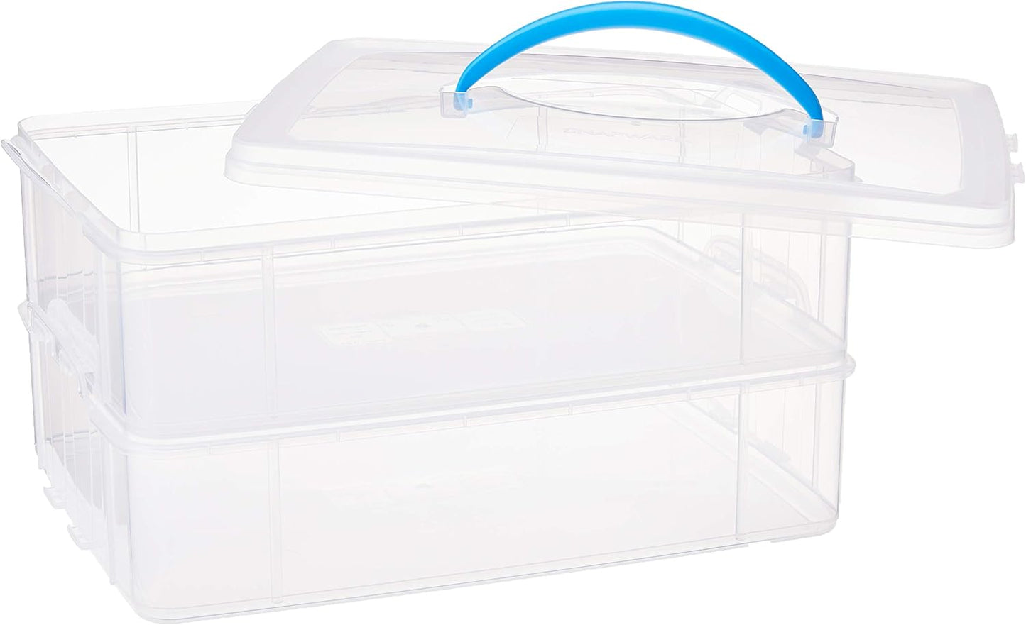 Snapware Snap 'N Stack Portable Storage Bin for Tools and Craft, 14.1 x 10.5-Inch Clear BPA-Free Container