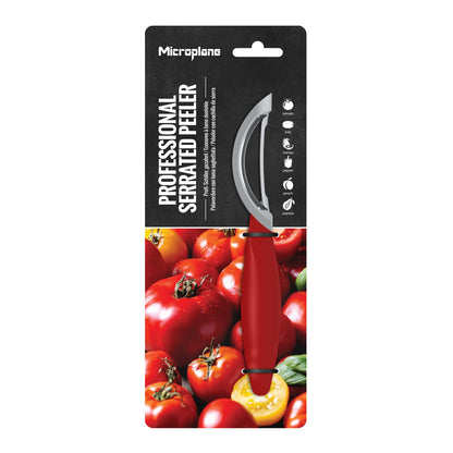 Microplane Professional Serrated Swivel Peeler for Tomato and Kiwi, for Right and Left Hand Use
