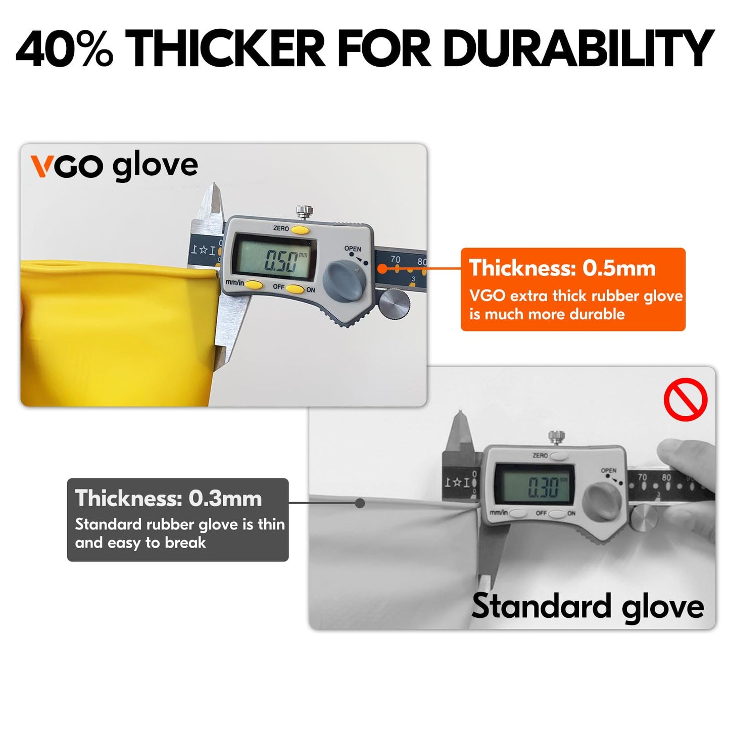 Vgo... 10-Pairs Reusable Household Gloves, Rubber Dishwashing gloves, Extra Thickness, Long Sleeves, Kitchen Cleaning, Working, Painting, Gardening, Pet Care (Size M, Yellow, HH4601)
