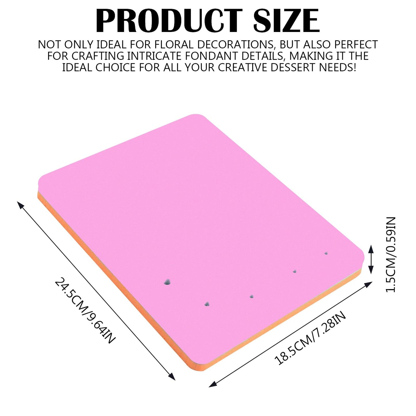 Fondant Cake Foam Pad, 5 Holes Silicone Sponge Mat for Fondant Flower Making Drying Shaping, Cake Decorating Tools for Sugarpaste Clay Baking Supplies