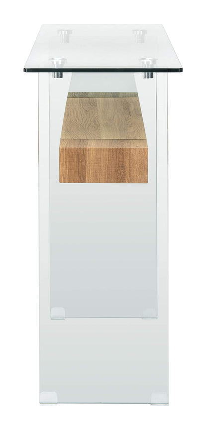 Safavieh Home Kayley Glass and Natural Brown Console Table