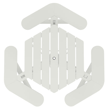 Shoreline Made in USA Hexagon Picnic Table, Seating for 6, Coconut White