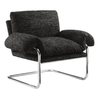 Modway Ansel Boucle Accent Chair in Charcoal - Fabric Lounge Chair for Living Room, Bedroom - Upholstered Corner Reading Chair with Arms and Removable Cushions