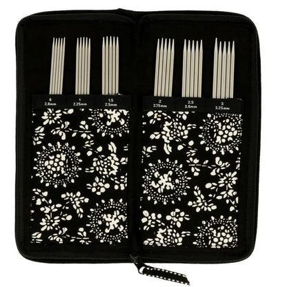 ChiaoGoo Double Point Sock Set, Stainless Steel, 6-inch (15 cm)