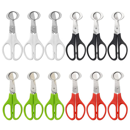XINMEIWEN 12Pack Stainless Steel Quail Egg Cutter - Scissors for Pigeon Eggs, Opener, Cracker - Four Colors