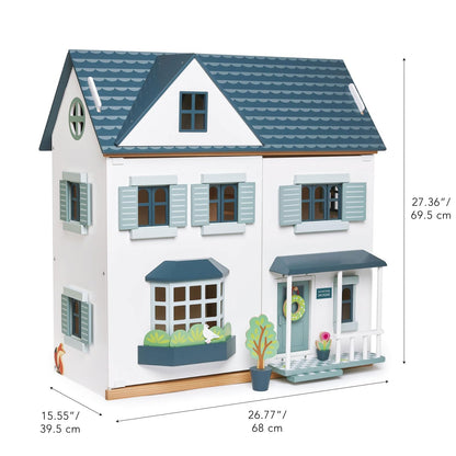 Tender Leaf Toys - Dovetail House - Large Luxury 27.36" Tall 3 Story Doll House with 6 Rooms - Gender-Neutral Dollhouse - Encourage Creative and Imaginative Fun Play for Children - Age 3+