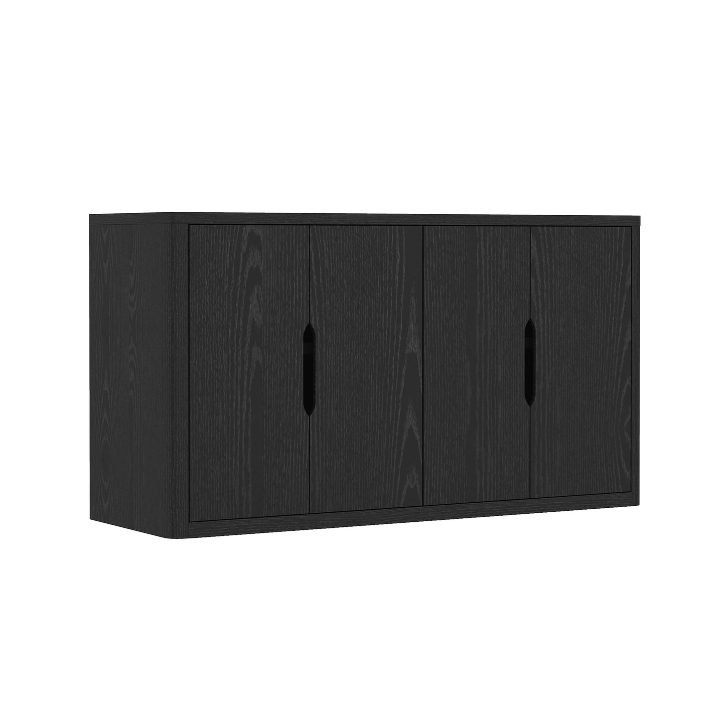 Manhattan Comfort Rivington Modern Sideboard Buffet Cabinet with Storage – 60" Media Console Table with Doors and 4 Adjustable Shelves for Dining Room, Living Room, or Entryway, Black