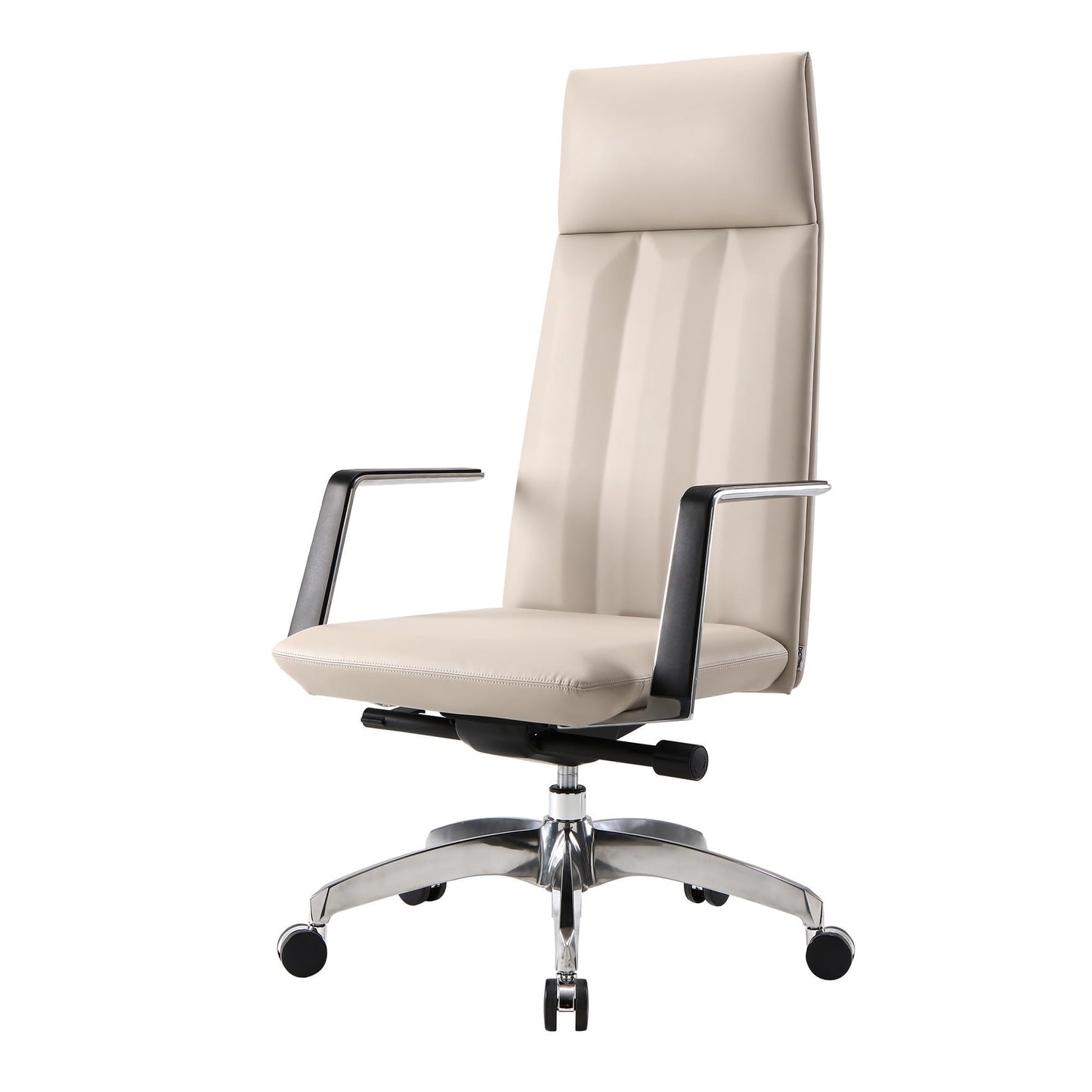 Ergonomic High Back Office Chair, Big and Tall Office Desk Chairs with Adjustable Height and Tilt Angle, Mid Century Modern Computer Desk Chair, Leather Executive Chair for Home Office(Khaki)