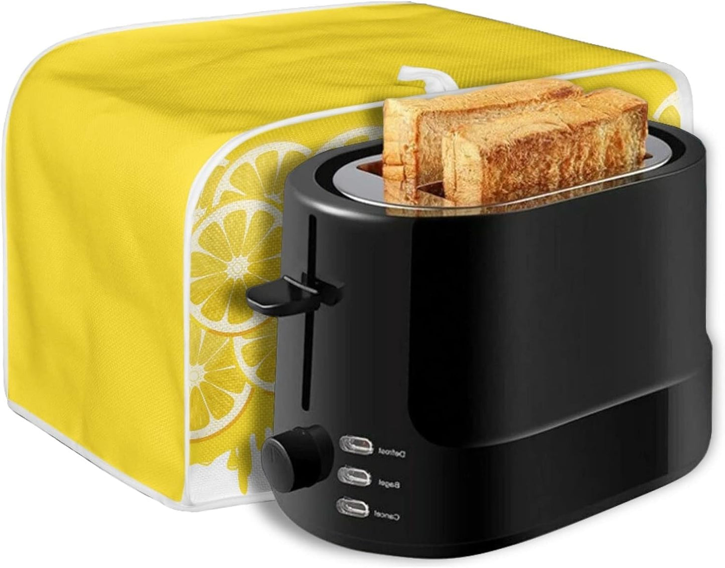Toaster Cover 2 Slice, Yellow Lemon Washable Protector, Dustproof Kitchen Appliance Accessories, Women Gift