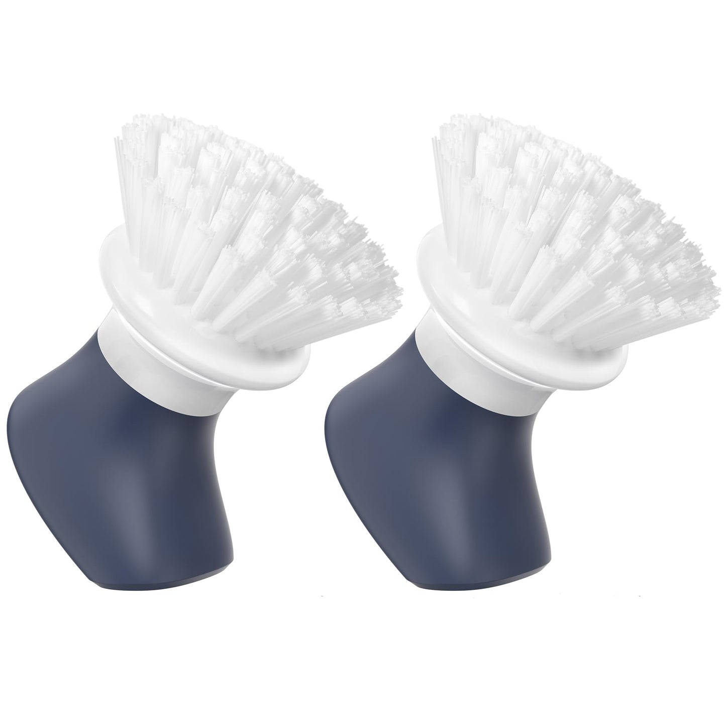 ROSEOK Dish Scrub Brush,Self-Standing Palm Brush with Ergonomic Grip for Cleaning Dishes,Non-Stick Pans and Sinks,Navy Blue,2 Pack