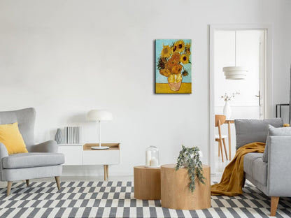 Wieco Art Framed Wall Art Canvas Prints of Sunflower by Vincent Van Gogh Paintings Reproduction Abstract Wall Decorations for Living Room Golden Frame