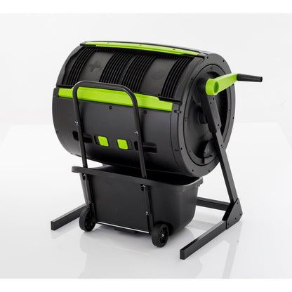 Maykoosh Compost Tumbler Two Stage - Garden Composter with Cart - UV Protected & Zinc Frame