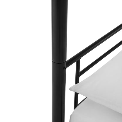 Walker Edison Elodie Urban Industrial Twin Over Twin Metal Bunk Bed, Twin Over Twin, Black