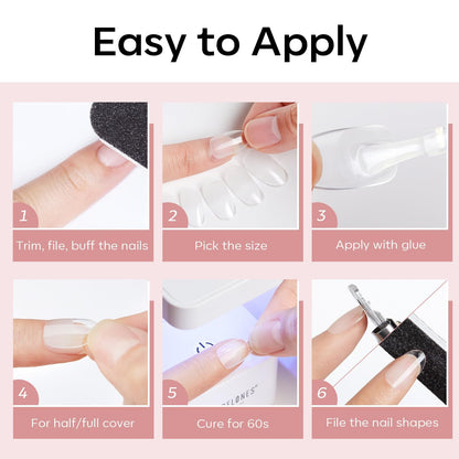 modelones 9 in One Gel Nail Glue Brush On Nail Glue 15 ml for Tips, Rhinestones, Base Coat, Blooming Art Gel Kit for Press on Nails Acrylic Tips U V Lamp Needed 2Pcs