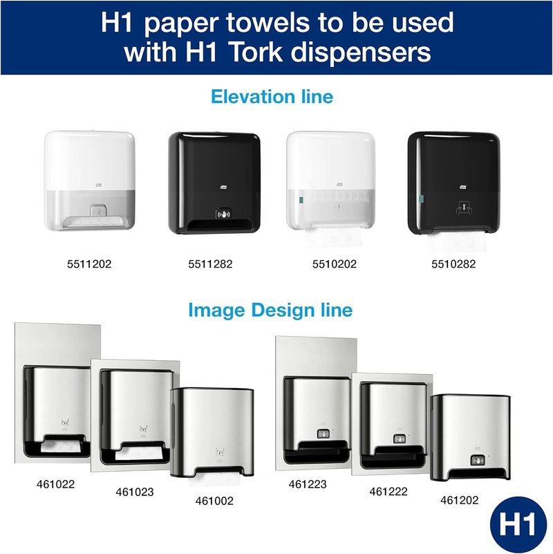 Tork Matic Paper Hand Towel Roll White H1, Universal, 100% Recycled Fiber, 6 Rolls x 700 ft, 290089
