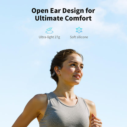 Haowolf Bone Conduction Headphones, Bluetooth 5.4 with Mic Open Ear IPX8 Waterproof Headsets, Swimming Headphones 10H Playtime Wireless Earbuds for Sports, Running, Cycling