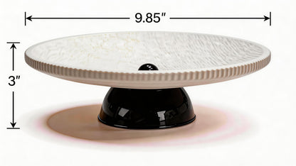 Junsalee 2 Pack Fruit Bowl with Draining Holes, 10" Large Fruit Basket with Multifunctional Removable Pedestal, Decorative Fruit Bowl for Table Countertop, Fruit and Vegetable Holder, White&Black