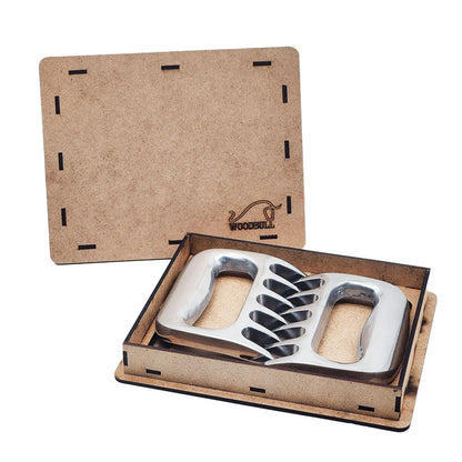 WOODBULL Premium Aluminum Polished Bear Claw Set Meat Shredder, Meat Shredder Claws for Pulled Pork, Chicken BBQ, Turkey, Kitchen Smoker Tool for BBQ Grilling, With Stylish Gift Box