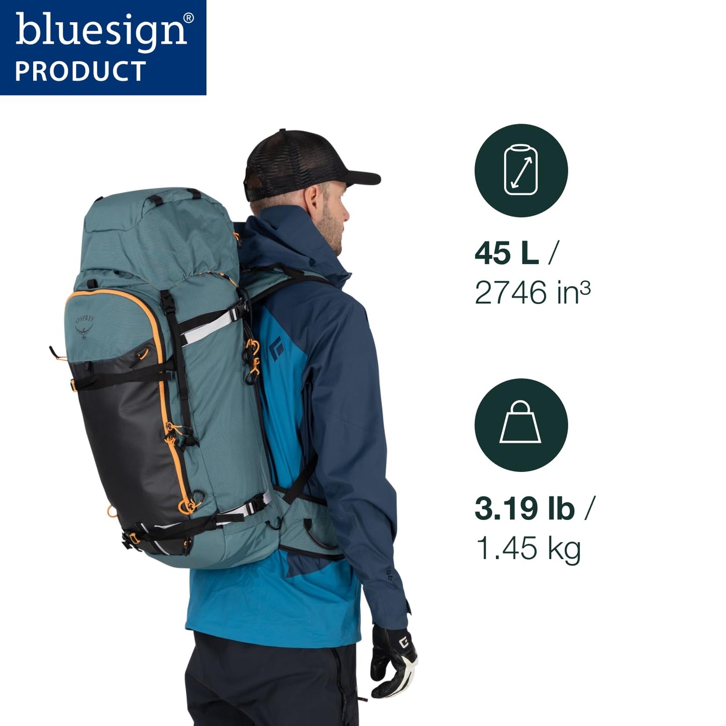 Osprey Soelden 45L Ski and Snowboard Backpack - High-Volume Backcountry Snow Pack for Men - Hut Trip Ready - Helmet Carry - Made with 100% Recycled Nylon, Olive Tan