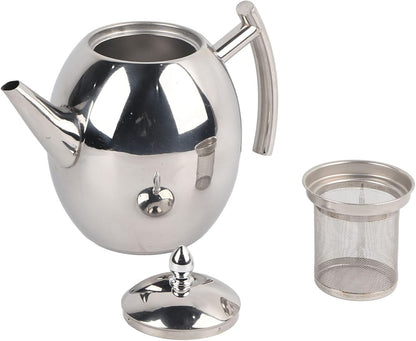 Stainless Steel Teapot with Filter, Large Capacity (1500ML), Metal Coffee Pot Water Container Kettle