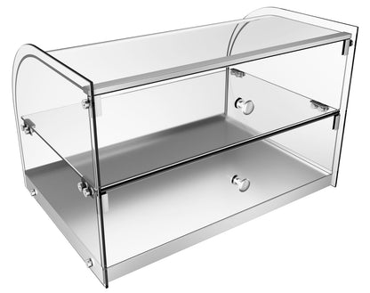 Capeivan Commercial Countertop Bakery Display Case - 1.59 Cu.Ft. Tempered Glass Pastry Showcase with Aluminum Frame, 22.1"×15.2"×14.6" for Cookies, Donuts, Cupcakes.