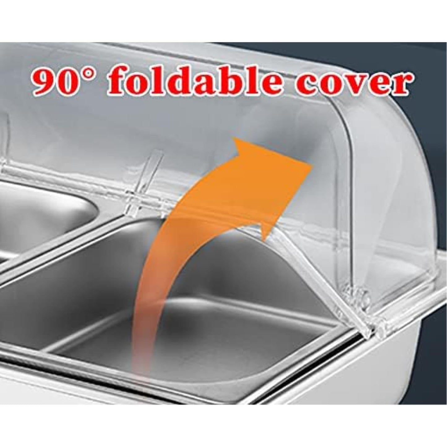 Stainless Steel Electric Chafing Dish with Adjustable Temperature and Folding Lid Buffet Warmer for Weddings Parties Catering (All Steel Cover 9L 1/1)