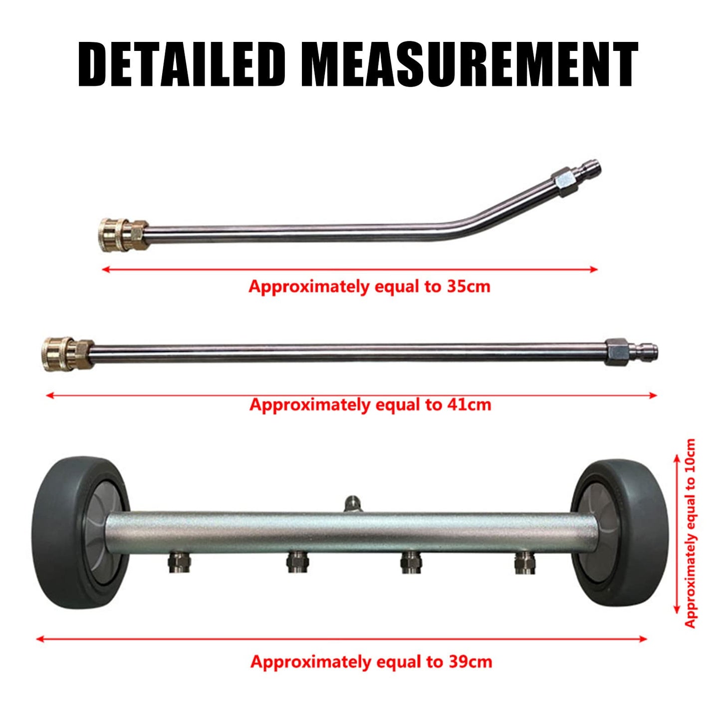 TRELVEX Dual-Purpose Undercarriage Pressure Washer Cleaner,Surface Cleaner Attachment Pressure Washer Undercarriage 16 Inch,Underbody Car Wash Water Broom with 2 Pieces ExWand,5000 PSI