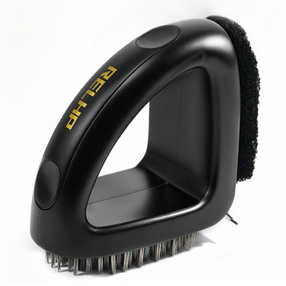 RELHP 4-in-1 Grill Brush [Bristle-Free Sponge Pad & Wire] Combined BBQ Brush,Ultra Safe & Heavy-Duty Grill Cleaner for Outdoor Grill Grill Brush and Scraper Grill Accessories Gifts for Men/Dad
