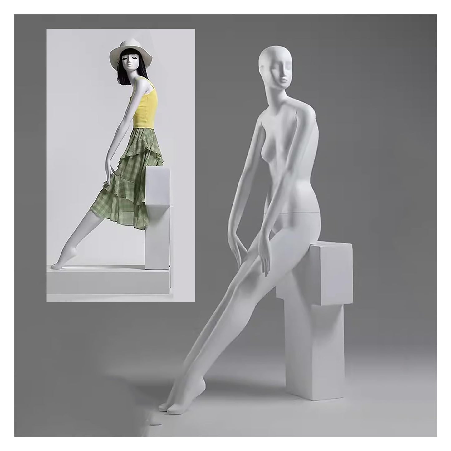 Tall Matte White Female Mannequin - Detachable Dress Form for Retail & Online Shop Display - Stylish Torso Body Dummy (Size: Style7) - Perfect for Fashion Showcase