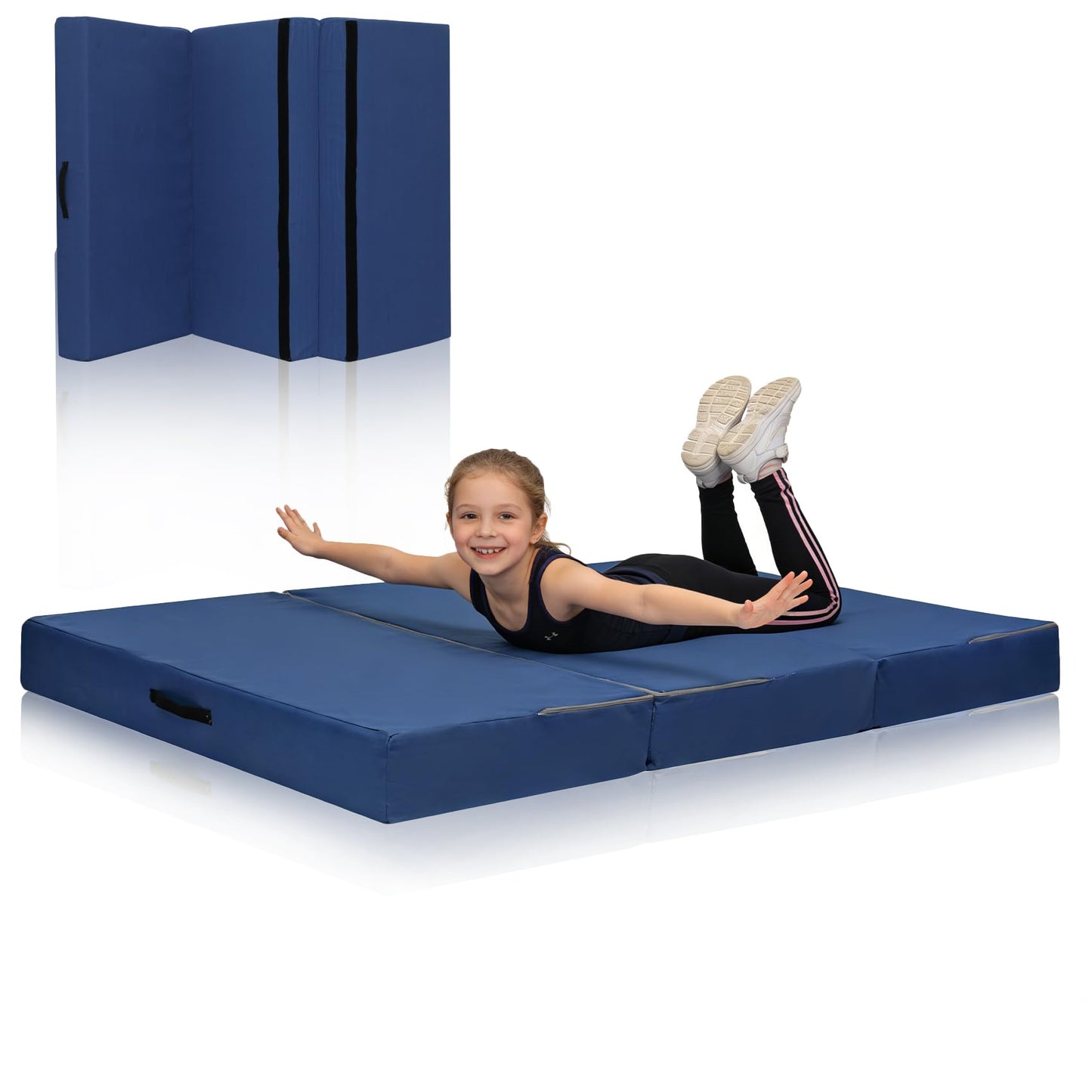 Gymnastics Landing Mat,6 ft x 4 ft x 6 in – Thick High-Density Foam Crash Pad, Soft Pillow Home Practice Mat with Carry Handles, Non-Slip Bottom for Tumbling, Cheer & Kids Training