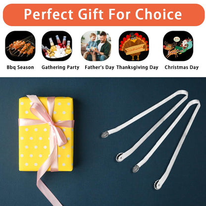 2PCS Kitchen Tongs BBQ, Non-Stick Metal Tongs for Cooking, Heavy Duty Stainless Steel Meat Tongs for Flip Bacon Steak Meat Sausage Vegetables