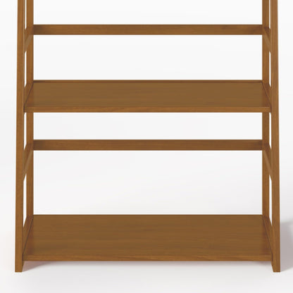 Hassyee Industrial Design Ladder Shelf Storage Rack Bookcase, Transitional Style Multipurpose 5-Tier Bookshelf for Living Room, Home Office, Kitchen, Bedroom