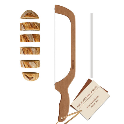 COOKEERS Sourdough Bow Bread Knife –Large Bread Slicer for Homemade Bread with Serrated Stainless Steel Blade, Even Slice Cutter for Baguettes, Bagels, Thoughtful bread lame,Gift for Bread Lovers