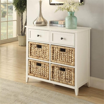 Acme Flavius Wooden 6 Drawers Accent Chest in White