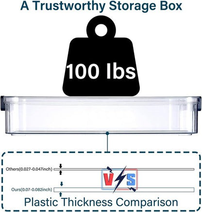 Clear Plastic Storage Box - 4 Pack 5.5qt Snap-Tight Latch | Stackable Organizer for A4 Files, Photos & Crafts