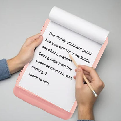 HWPRATO Clipboards Organizer Clipboard with Storage Nursing Clipboard Foldable File Folder Plastic Folio with Storage Case for Teacher,Kids,Doctor,Offices (Light Pink)