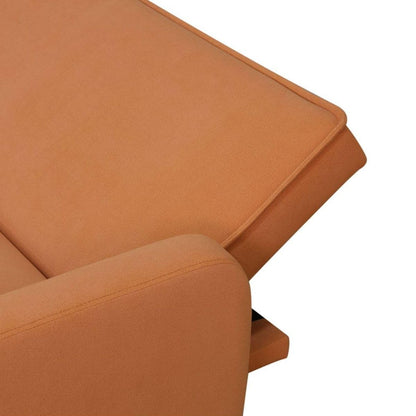 UOCFYK Fold Out Modern Couch Convertible Sleeper Sofa Chair Bed, 2 Seater Loveseat for Living Room, Lounge Comfy Cama for Small Spaces for Bedroom, Adjustable Angle, Orange Calico