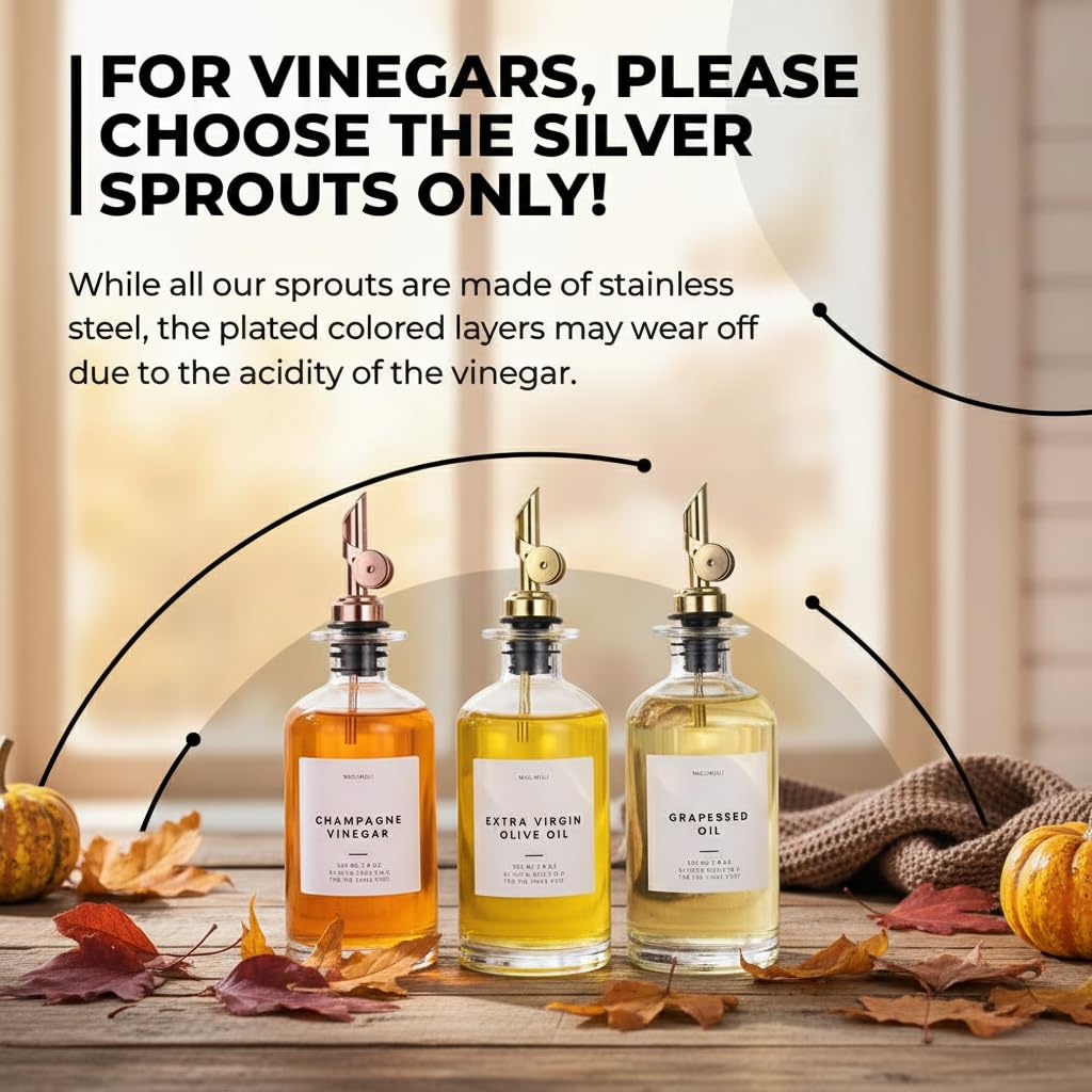 Molimoli - Premium Olive Oil Dispenser Bottles for Kitchen with Pourer - Oil and Vinegar Dispenser Set, Glass Dispenser for Kitchen, Dispenser Bottle of 350ml - Set of 2