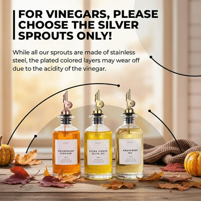 Molimoli - Premium Olive Oil Dispenser Bottles for Kitchen with Pourer - Oil and Vinegar Dispenser Set, Glass Dispenser for Kitchen, Dispenser Bottle of 350ml - Set of 2