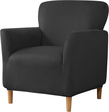 1-Piece LiveGo Stretch Mid Century Modern Armchair Slipcover Jacquard Accent Chair Covers with Arms Soft Waterproof