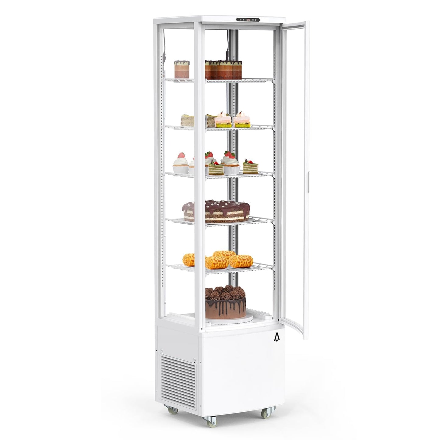GAOMON idO-A2EfLtRlFtU_six5YQ GHB-WH2025021100014 Countertop Refrigerator Cu.Ft. Bakery Display Case, 10.5 Cubic Feet, White