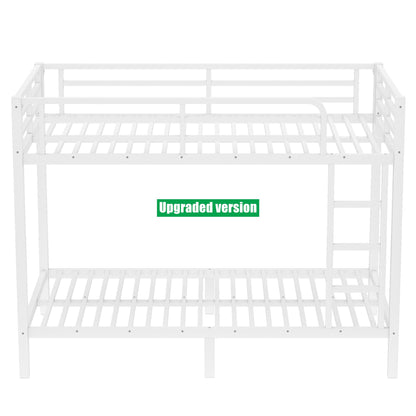 LUCALEO Stronger & Safer Heavy Duty Steel Twin XL Over Twin XL Size Bunk Bed Frame, Thickened More Stable Metal Bunkbeds (Easier to Assemble) (Twin XL,White)