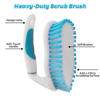 3 Pack Scrub Brush Set, Heavy-Duty Scrub Scrubbing Brushes for Cleaning, Grout Brush with Stiff Bristles Cleaning Brush for Bathroom, Bathtub, Kitchen, Floor, Tub, Tile, Sink