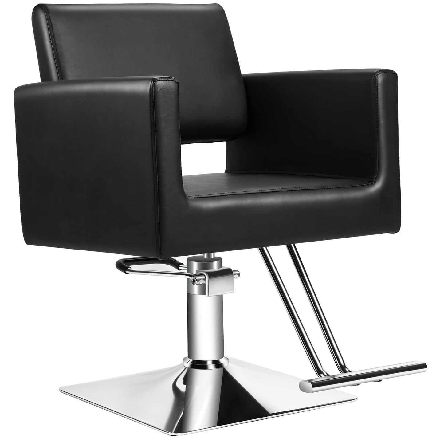 OUTMASTER Barber Salon Hairdresser Chair - Capacity 330 Lbs with Heavy Duty Hydraulic Pump, 360° Swivel Adjustable Spa Beauty Equipment, Hair Stylist Women Man for Barbershop,Home (Black)