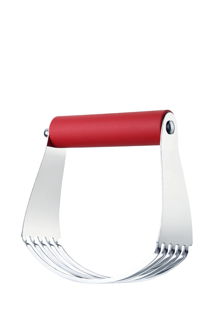 Spring Chef Large Red Dough Blender For Baking, Professional Heavy Duty Dough Cutter Tool with Thick Blades, Stainless Steel Puff Pastry Cutter Tool, Dishwasher Safe Pastry Blender for Easy Mixing